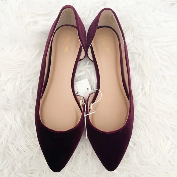 NWT Burgundy Flats - Picture 1 of 5